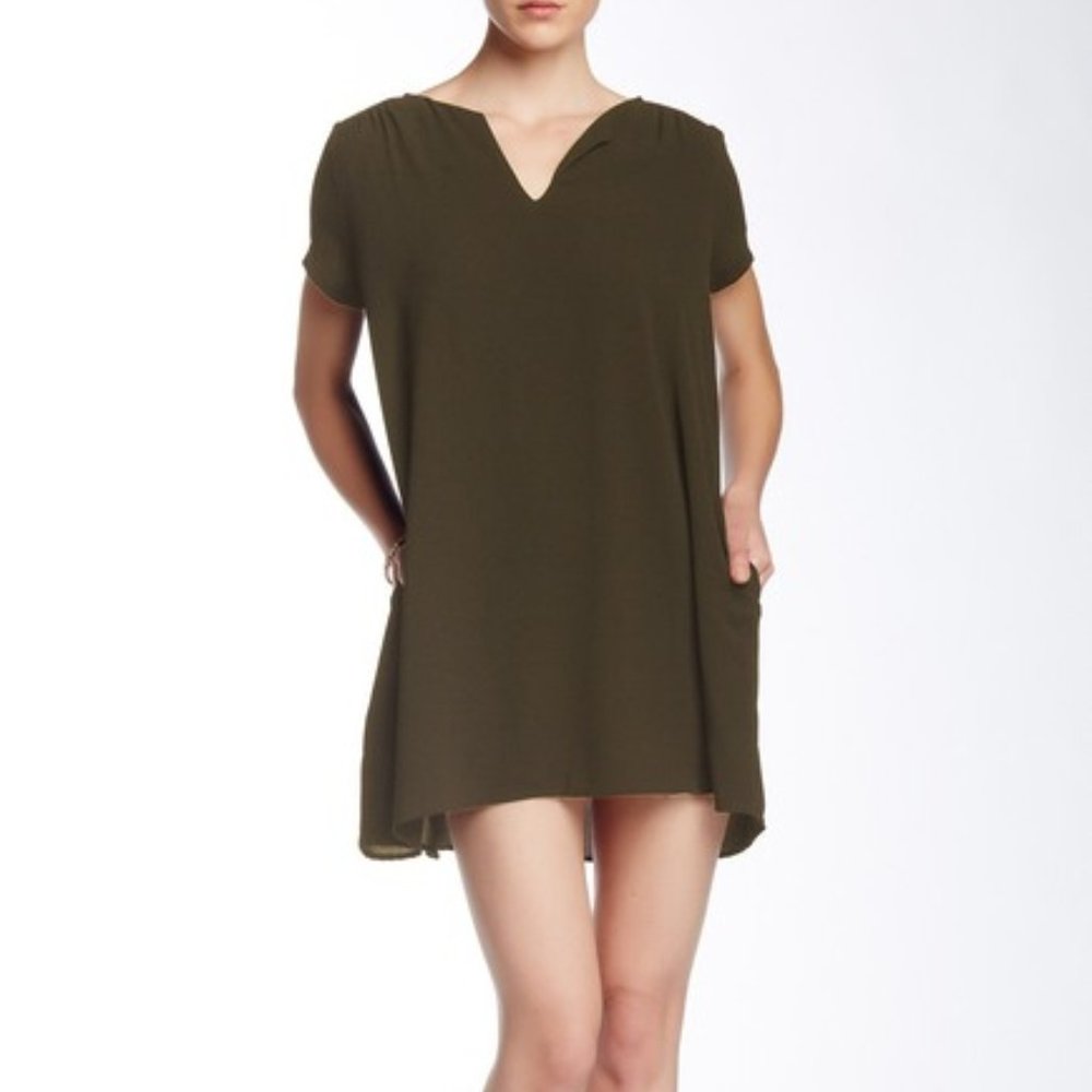 NWT Lush Split Neck Green Dress Size S